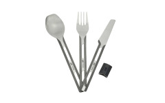 Столовый набор титановый (ложка, вилка, нож) с силиконовым держателем Esbit