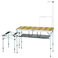 Складная кемпинговая кухня Bamboo One Action Kitchen Table