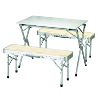 Туристический складной стол со стульями Roll Table Bench Set