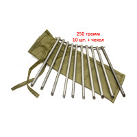 Колышки в чехле (алюминиевый сплав, 8х180 мм,10 шт)