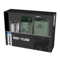 Набор подарочный Stanley Adventure (фляга 0,23 л+ 4 шт стопки 59 мл+футляр), темно-зеленый