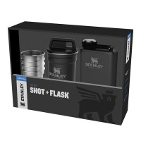 Набор подарочный Stanley Adventure (фляга 0,23 л+ 4 шт стопки 59 мл+футляр), черный