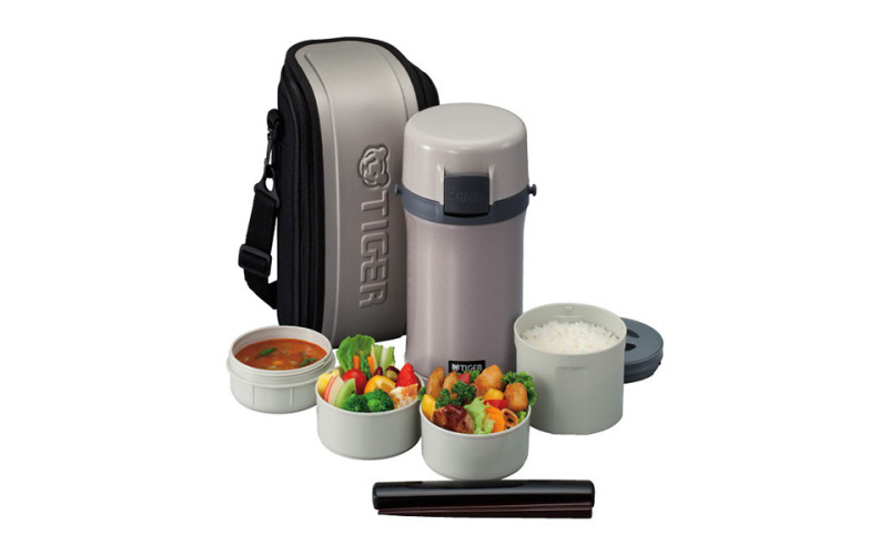 Термос для еды с контейнерами Tiger LWU-F200 Warm Silver
